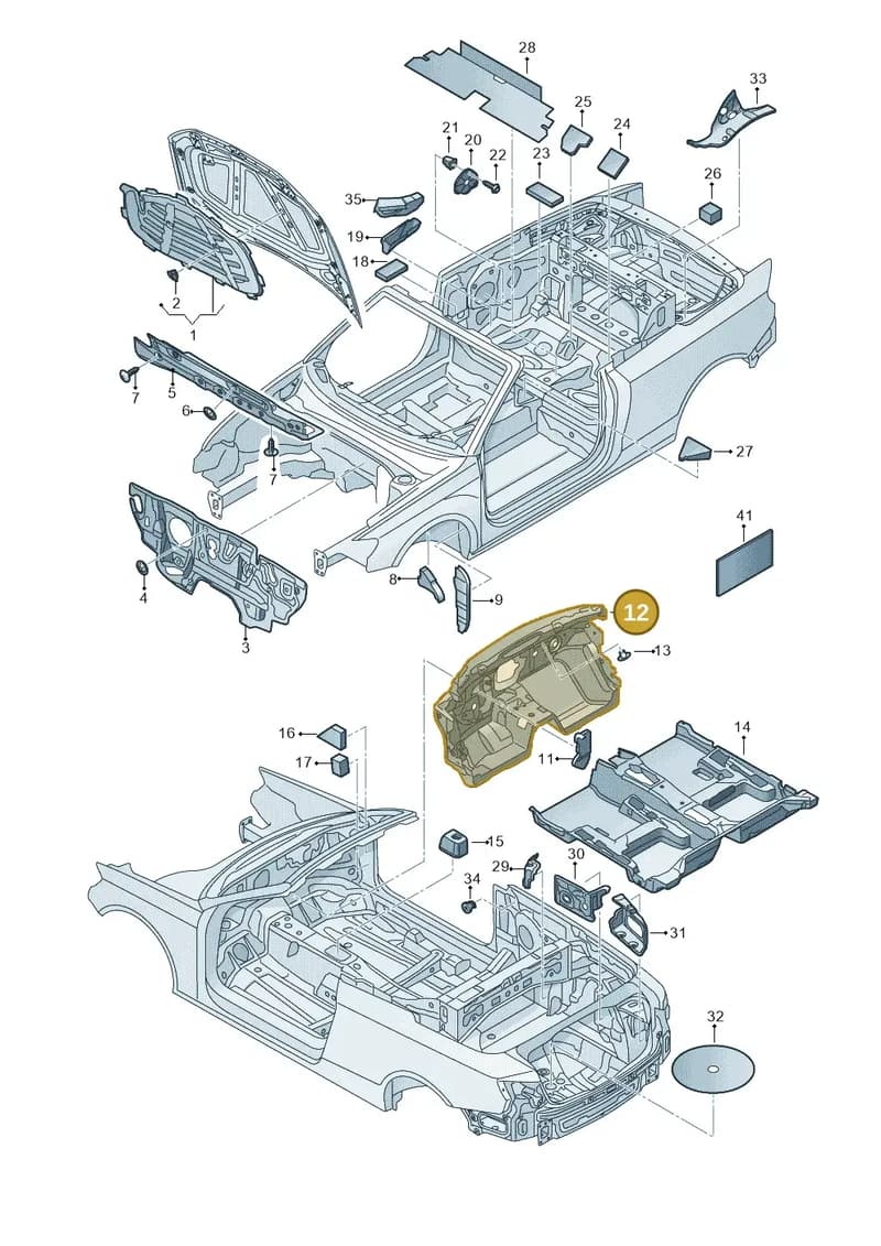 8V7863947C — Audi A3 Cab. 1.4 (2013-2016) diagram 778863200, position 12