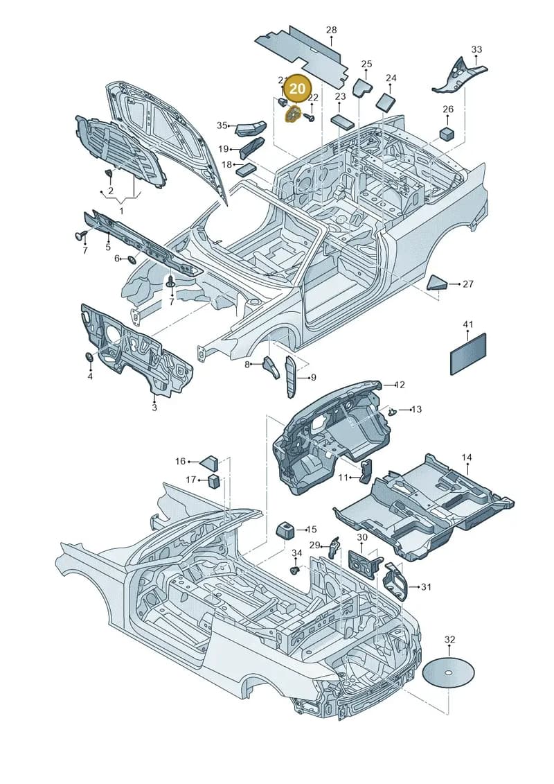 8V7863983 — Audi A3 Cab. 1.4 (2013-2016) diagram 778863200, position 20