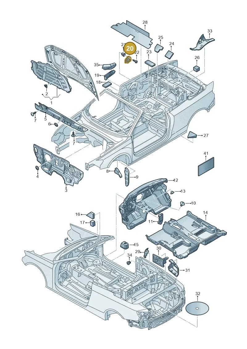 8V7863983 — Audi A3 Cabriolet (2016-2020) diagram 891863200, position 20