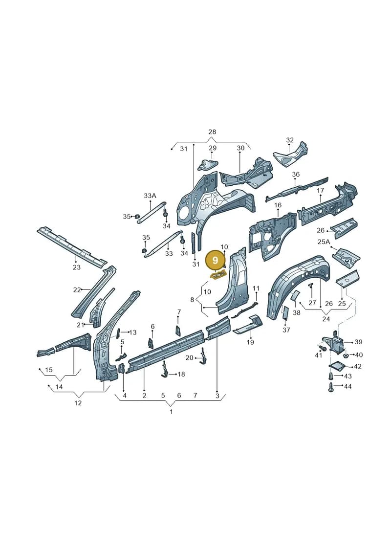 8V7864650A — Audi A3 Cabriolet (2016-2020) diagram 778809000, position 9