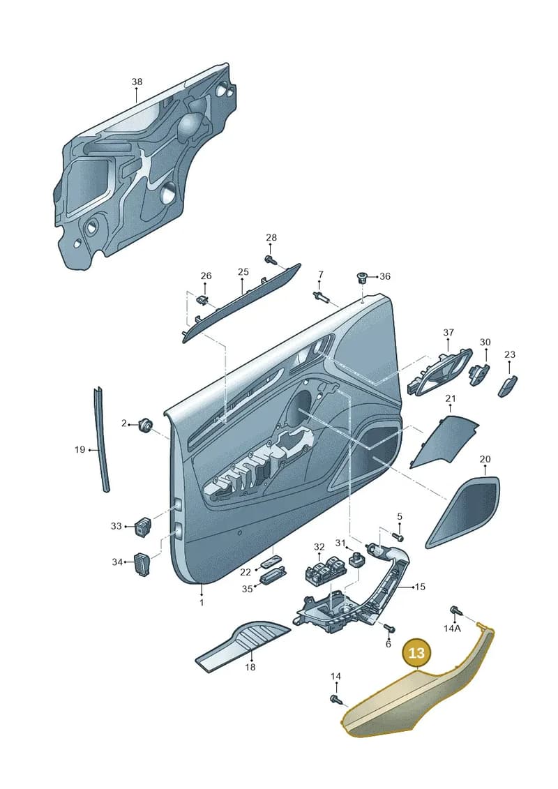 8V7867174EMUS — Audi A3 Cab. 1.4 (2013-2016) diagram 778867000, position 13