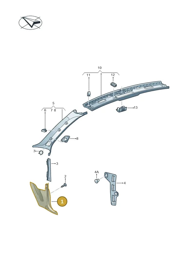 8V7867271A4PK — Audi A3 Cab. 1.4 (2013-2016) diagram 778867650, position 1