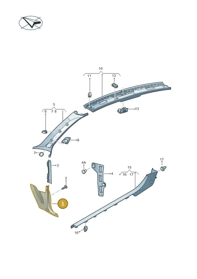8V7867272A4PK — Audi A3 Cabriolet (2016-2020) diagram 891867650, position 1