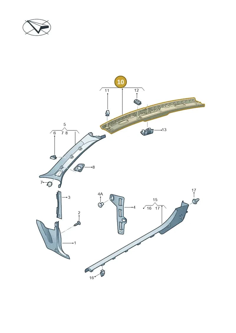 8V7867360G24A — Audi A3 Cabriolet (2016-2020) diagram 891867650, position 10