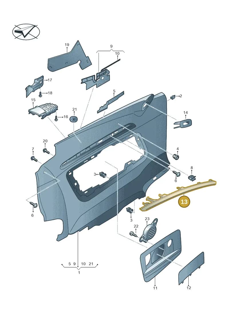 8V7867420ARI2 — Audi A3 Cabriolet (2016-2020) diagram 778867500, position 13