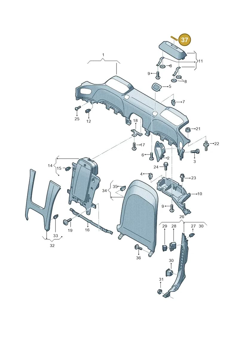 8V7867739E — Audi R8 Spyder (2015-2024) diagram 872867520, position 37