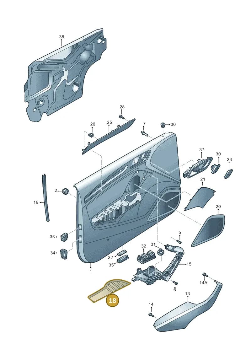 8V78681334PK — Audi A3 Cab. 1.4 (2013-2016) diagram 778867000, position 18