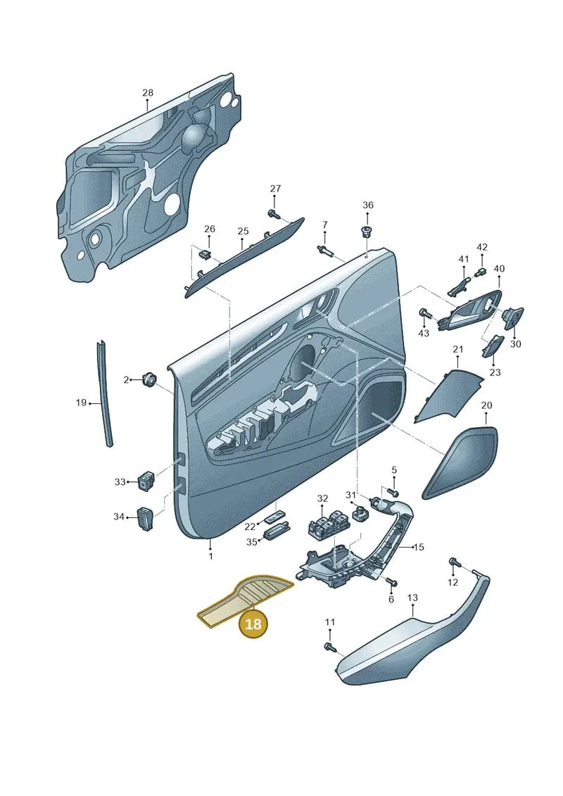 8V78681344PK — Audi A3 Cabriolet (2016-2020) diagram 891867000, position 18