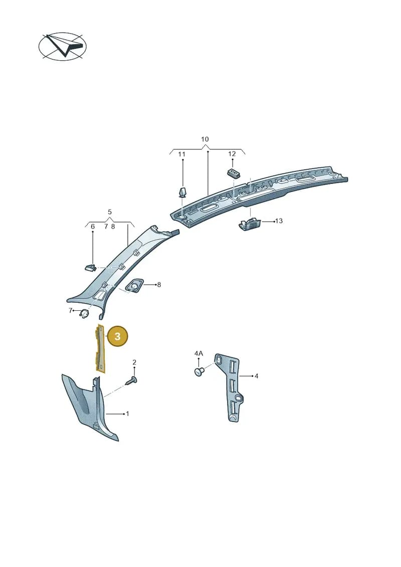 8V78682044PK — Audi A3 Cab. 1.4 (2013-2016) diagram 778867650, position 3