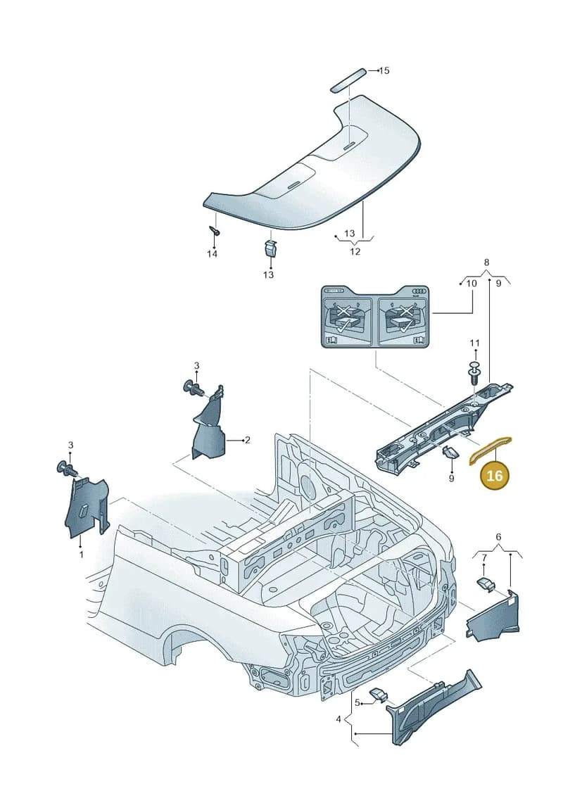 8V7868623B — Audi A3 Cabriolet (2016-2020) diagram 778867700, position 16