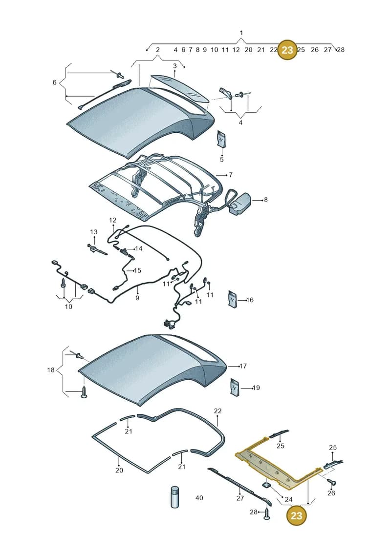 8V7871277A — Audi A3 Cabriolet (2016-2020) diagram 778871000, position 23