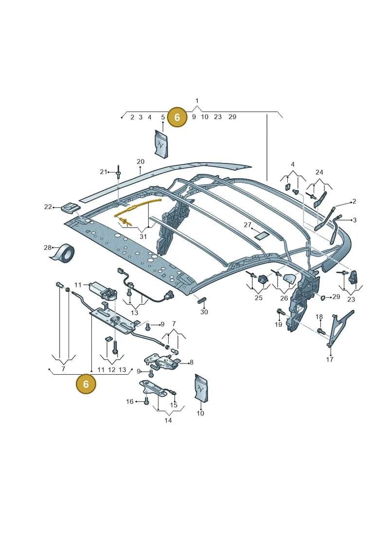 8V7871499A — Audi A3 Cabriolet (2016-2020) diagram 778871100, position 6