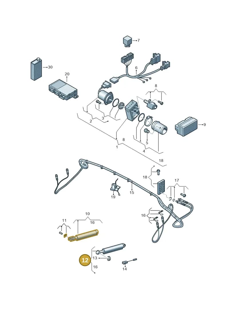 8V7871603 — Audi A3 Cabriolet (2016-2020) diagram 778871200, position 12