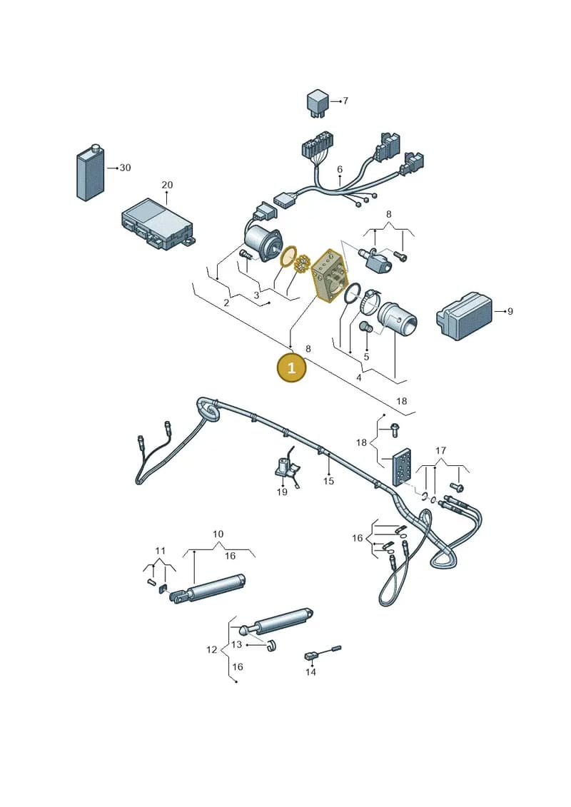 8V7871791 — Audi A3 Cabriolet (2016-2020) diagram 778871200, position 1