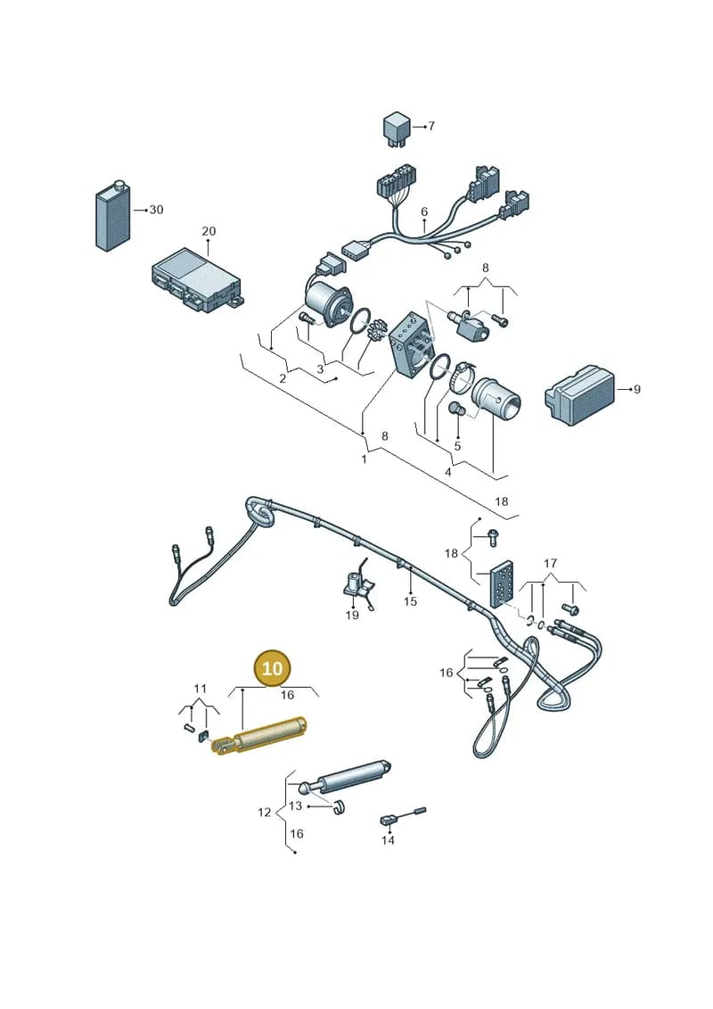 8V7871795 — Audi A3 Cabriolet (2016-2020) diagram 778871200, position 10