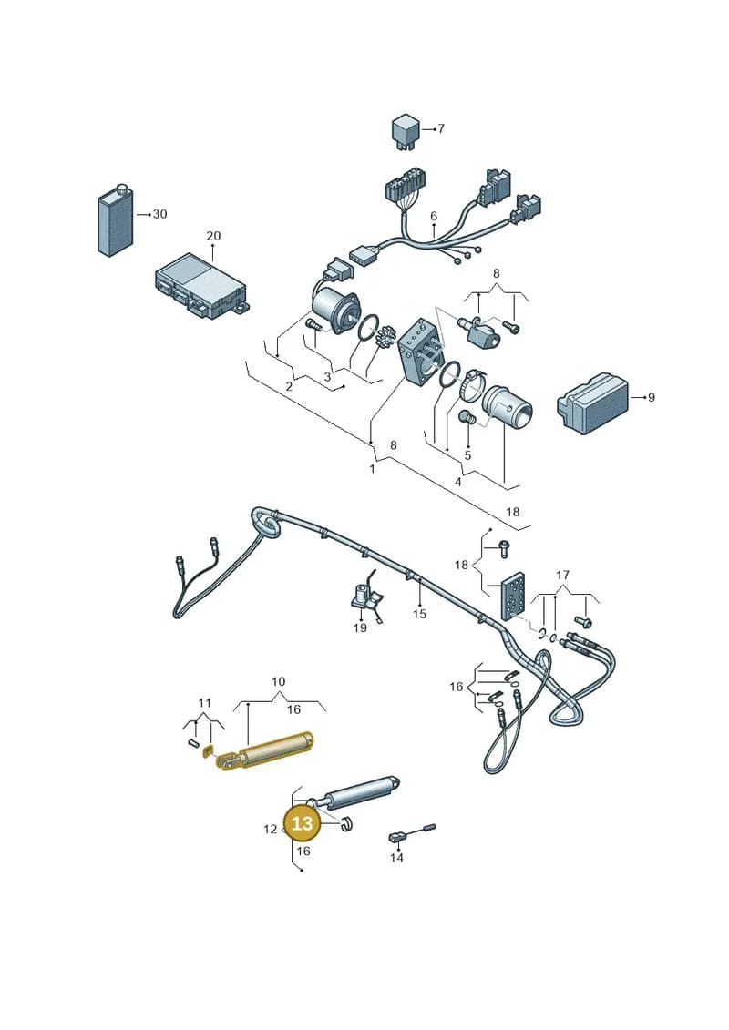 8V7871799 — Audi A3 Cabriolet (2016-2020) diagram 778871200, position 13