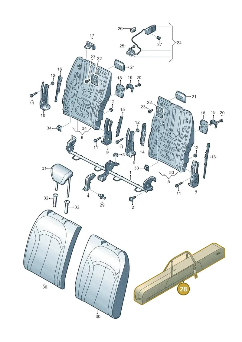 8V7885215A — Audi A3 Cabriolet (2016-2020) diagram 778885700, position 28