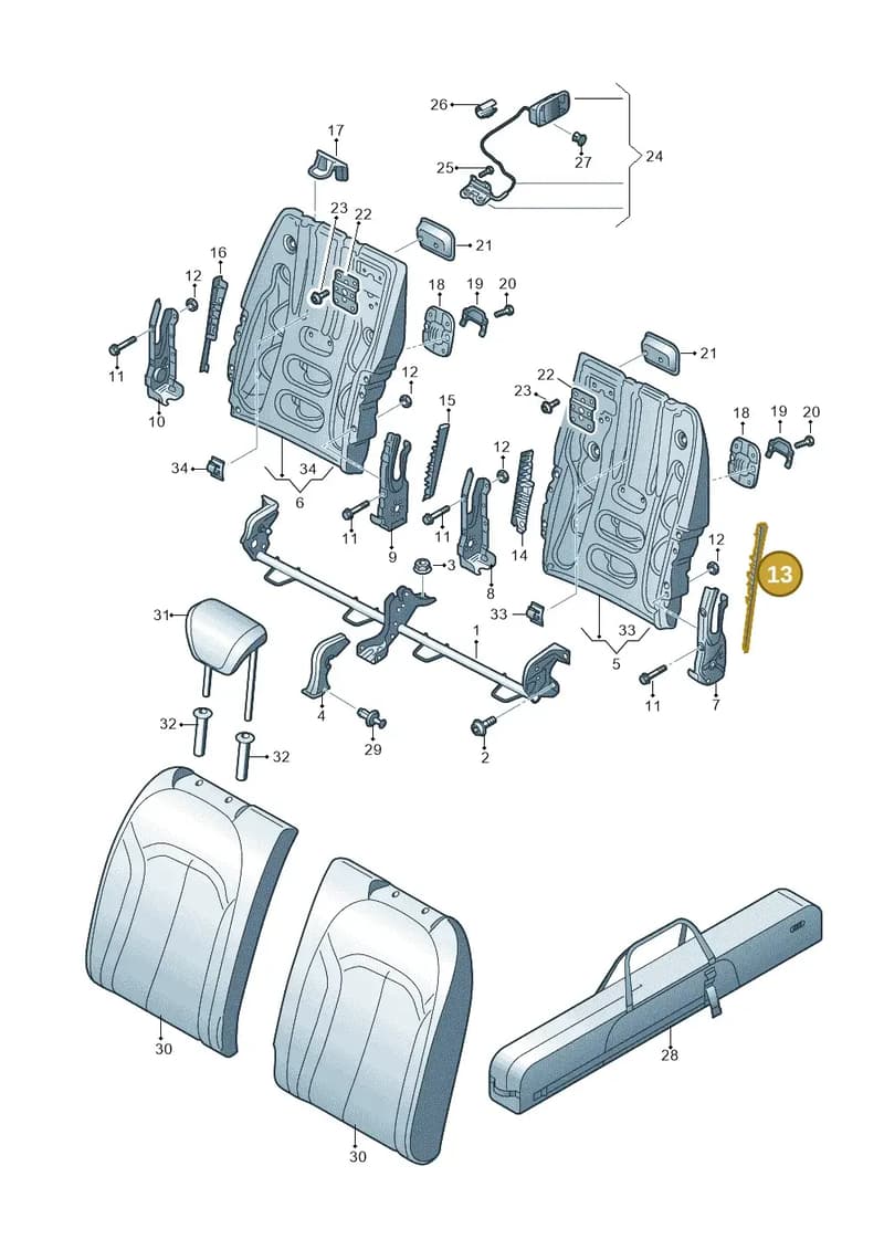 8V7886829B — Audi A3 Cabriolet (2016-2020) diagram 778885700, position 13