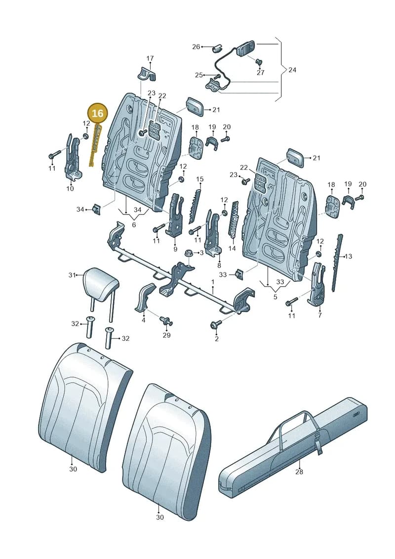 8V7886830B — Audi A3 Cabriolet (2016-2020) diagram 778885700, position 16