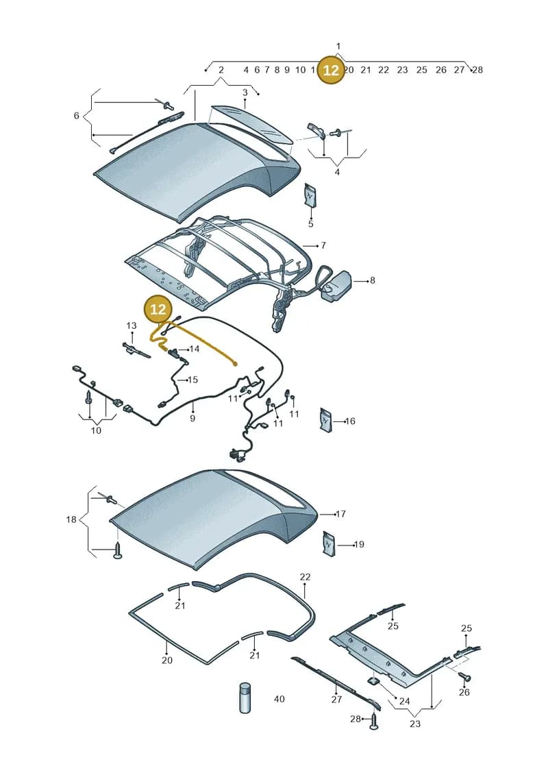 8V7898021 — Audi A3 Cabriolet (2016-2020) diagram 778871000, position 12