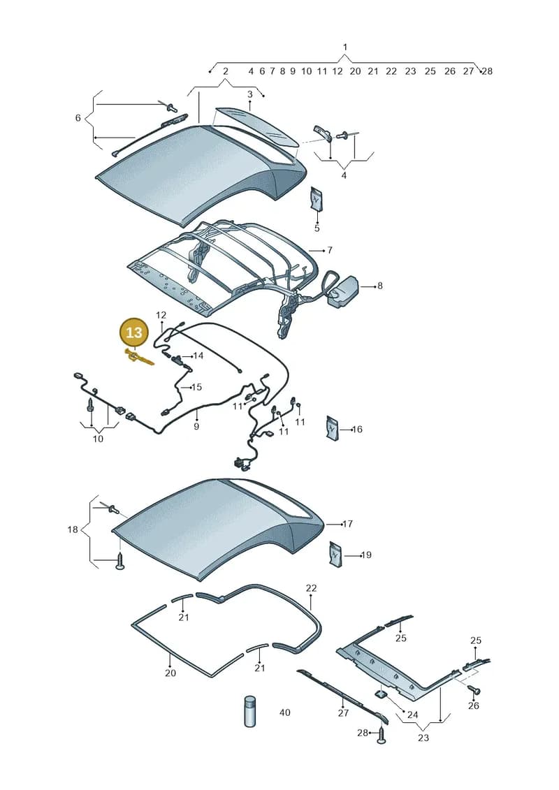 8V7898022 — Audi A3 Cabriolet (2016-2020) diagram 778871000, position 13