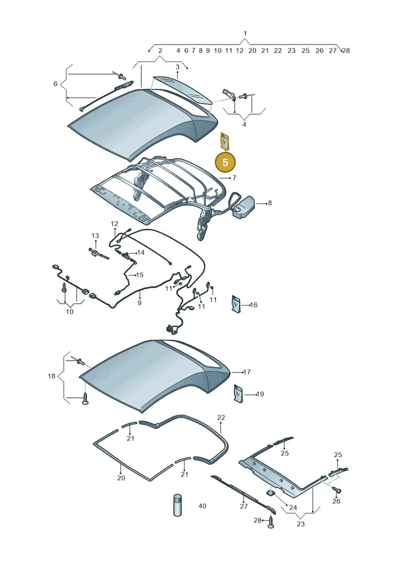 8V7898107 — Audi A3 Cabriolet (2016-2020) diagram 778871000, position 5
