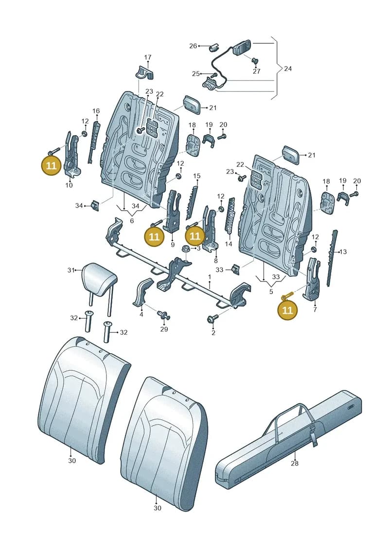 8V7898305 — Audi A3 Cabriolet (2016-2020) diagram 778885700, position 11