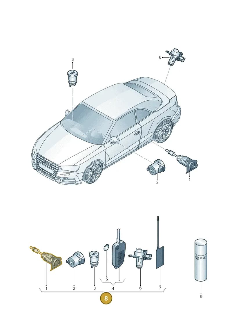 8V7898375BNOP — Audi A3 Cab. 1.4 (2013-2016) diagram 778837100, position 8