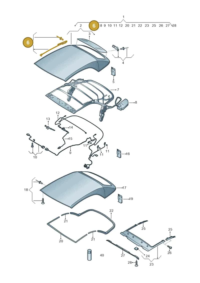 8V7898634 — Audi A3 Cabriolet (2016-2020) diagram 778871000, position 6