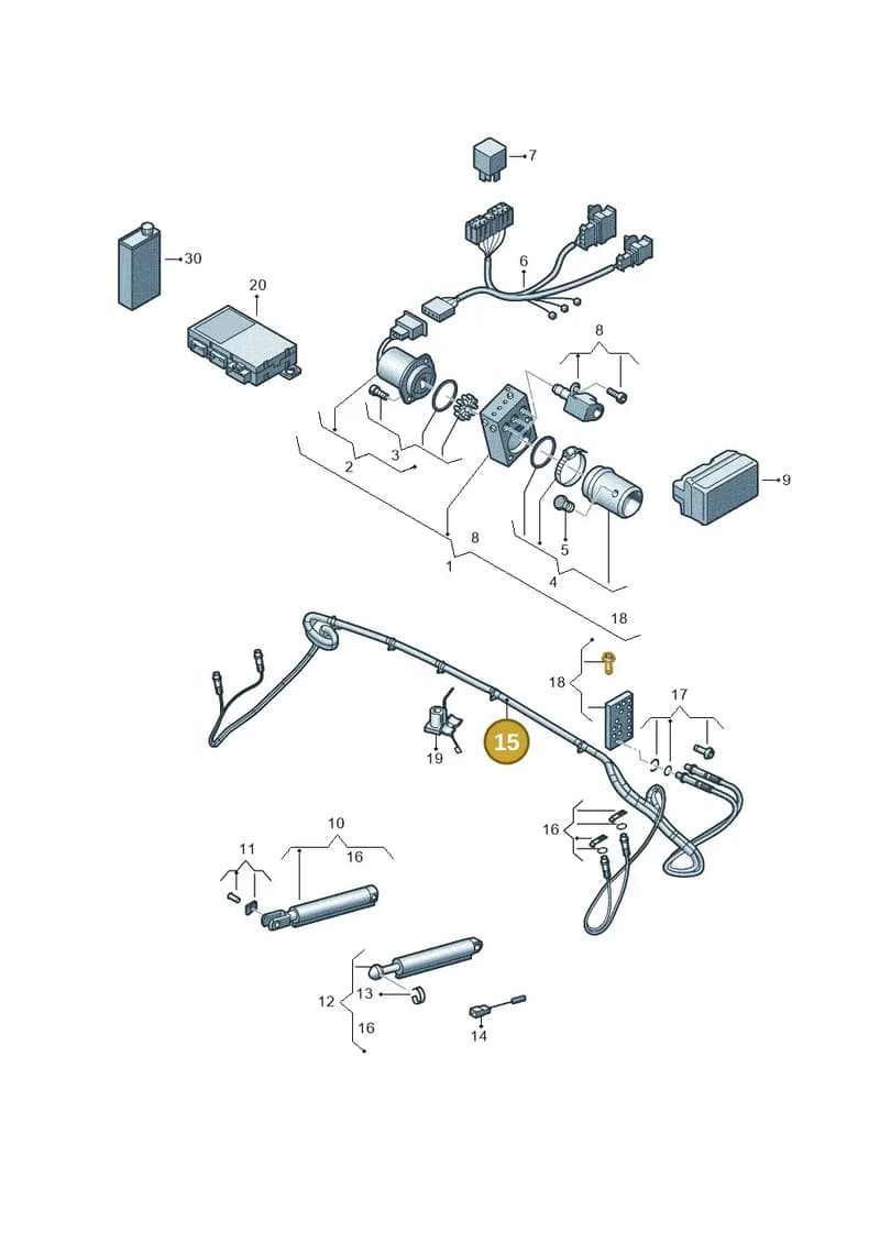 8V7898751 — Audi A3 Cabriolet (2016-2020) diagram 778871200, position 15