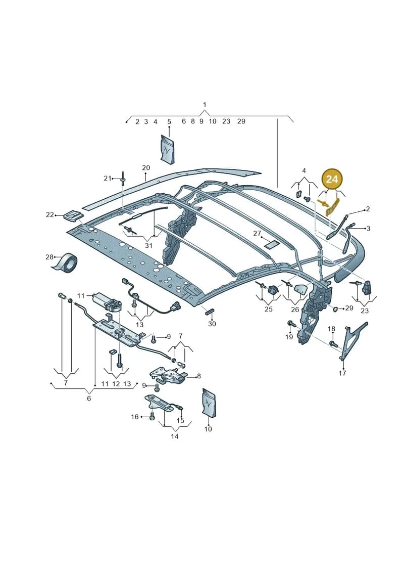 8V7898915 — Audi A3 Cabriolet (2016-2020) diagram 778871100, position 24