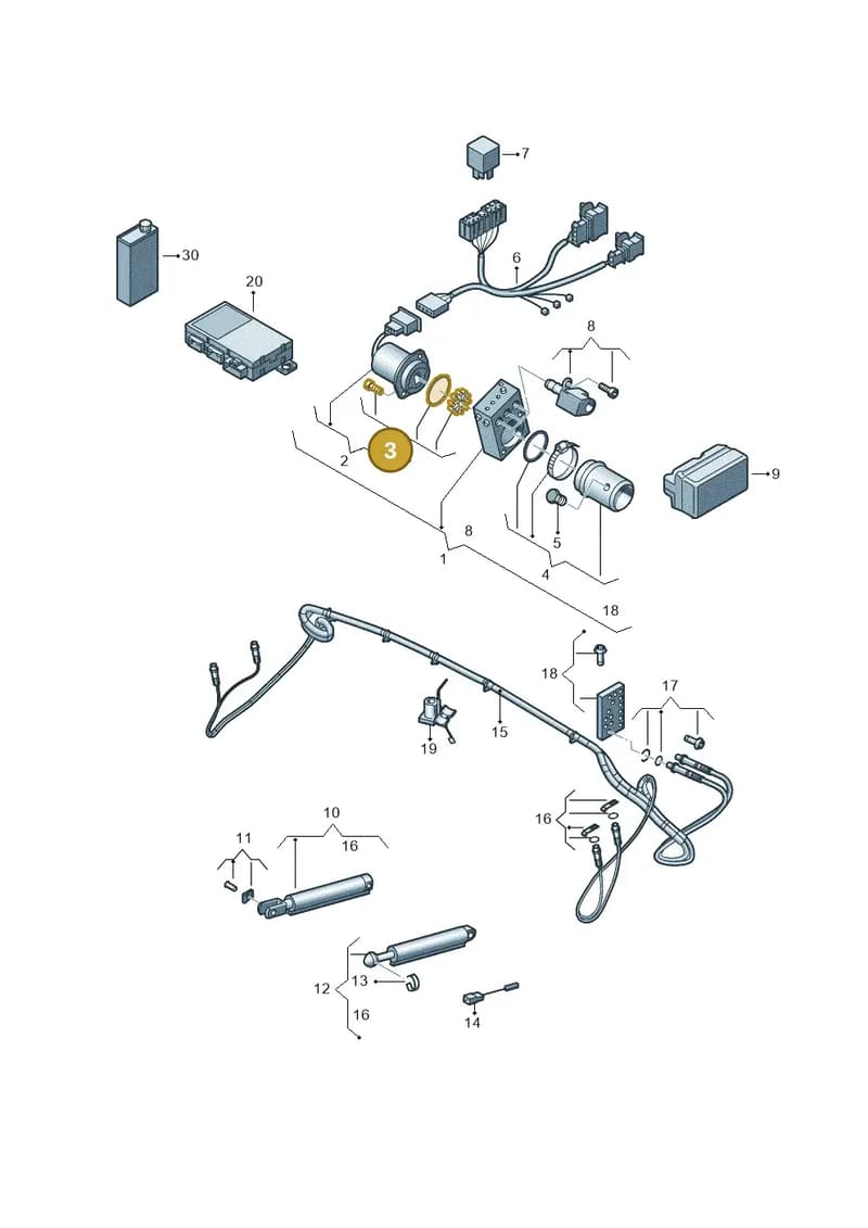 8V7898921 — Audi A3 Cabriolet (2016-2020) diagram 778871200, position 3