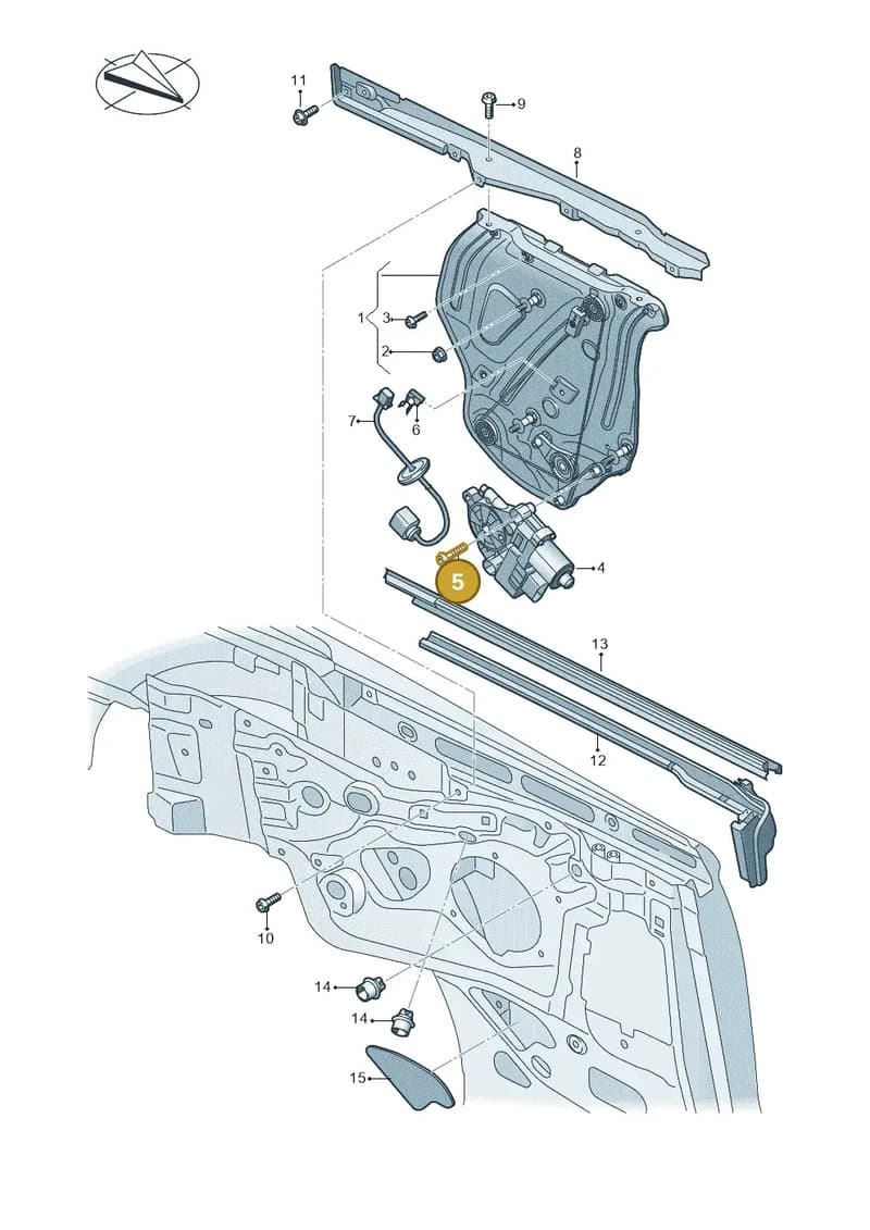 8V7898925 — Audi A5 Cabriolet (2016-2025) diagram 848839600, position 5