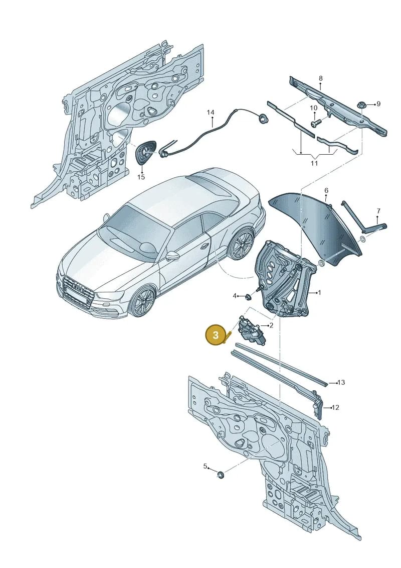 8V7898925 — Audi A3 Cabriolet (2016-2020) diagram 778839600, position 3