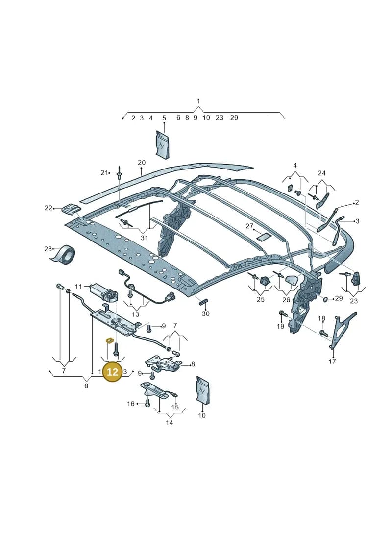 8V7898926A — Audi A3 Cabriolet (2016-2020) diagram 778871100, position 12