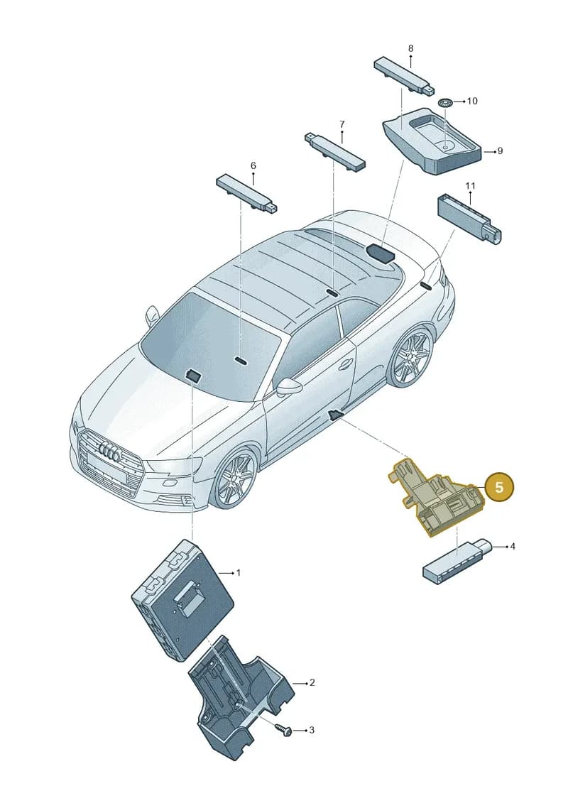 8V7907525 — Audi A3 Cabriolet (2016-2020) diagram 891909000, position 5