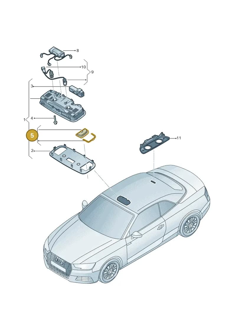 8V7947126A — Audi A5 Cabriolet (2016-2025) diagram 848947000, position 5
