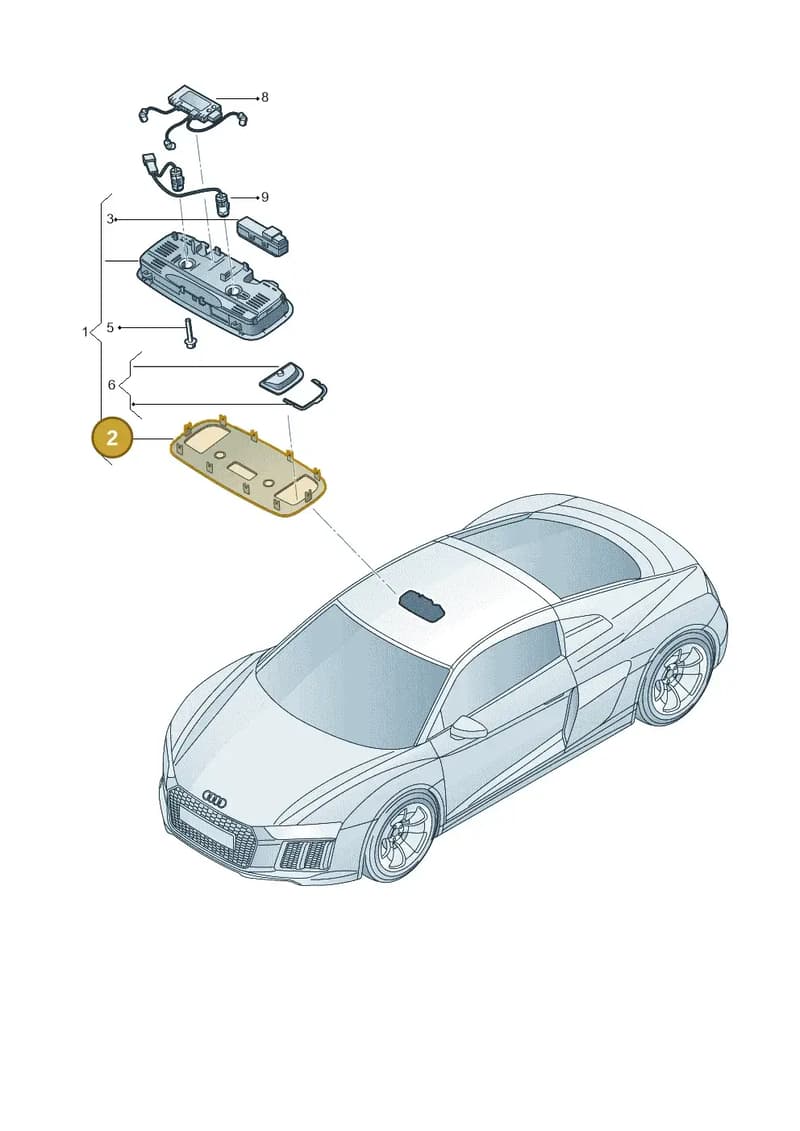 8V7947133BQU1 — Audi R8 Spyder (2015-2024) diagram 872947000, position 2