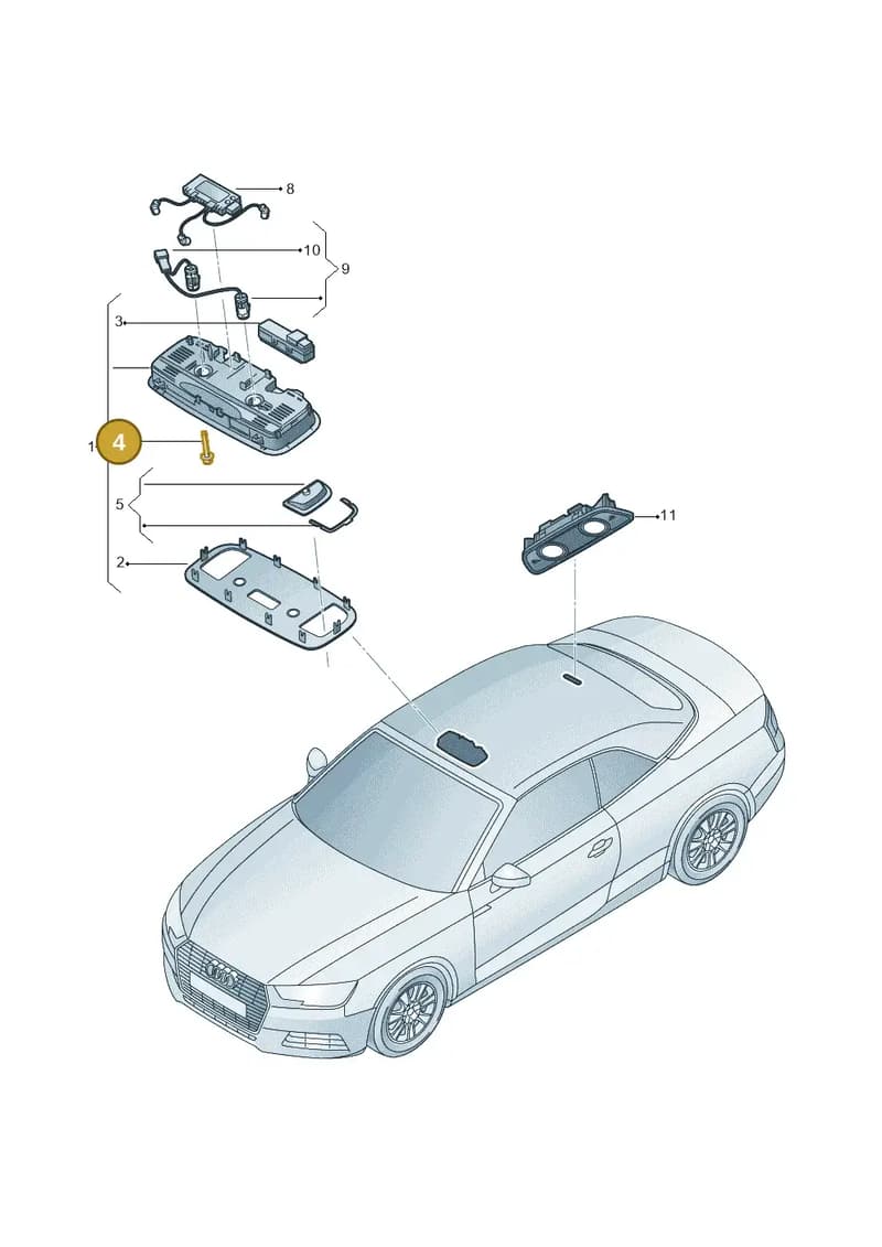 8V7947191 — Audi A5 Cabriolet (2016-2025) diagram 848947000, position 4