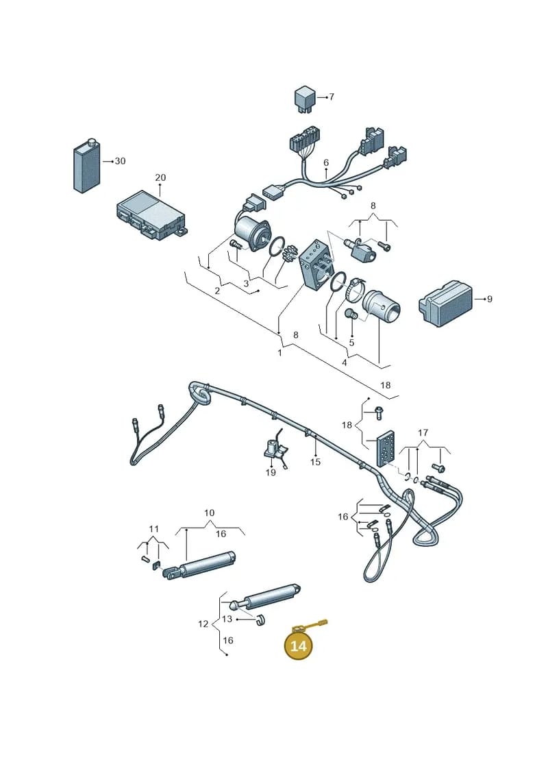 8V7959109 — Audi A3 Cabriolet (2016-2020) diagram 778871200, position 14