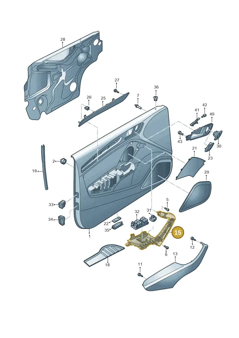 8V79595226PS — Audi A3 Cabriolet (2016-2020) diagram 891867000, position 15