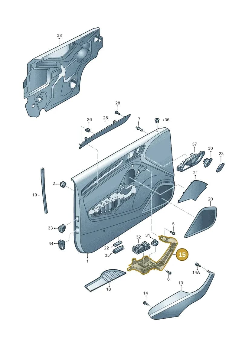 8V7959522A6PS — Audi A3 Cab. 1.4 (2013-2016) diagram 778867000, position 15
