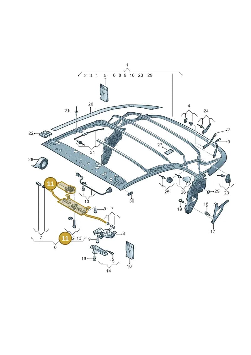 8V7959731A — Audi A3 Cabriolet (2016-2020) diagram 778871100, position 11