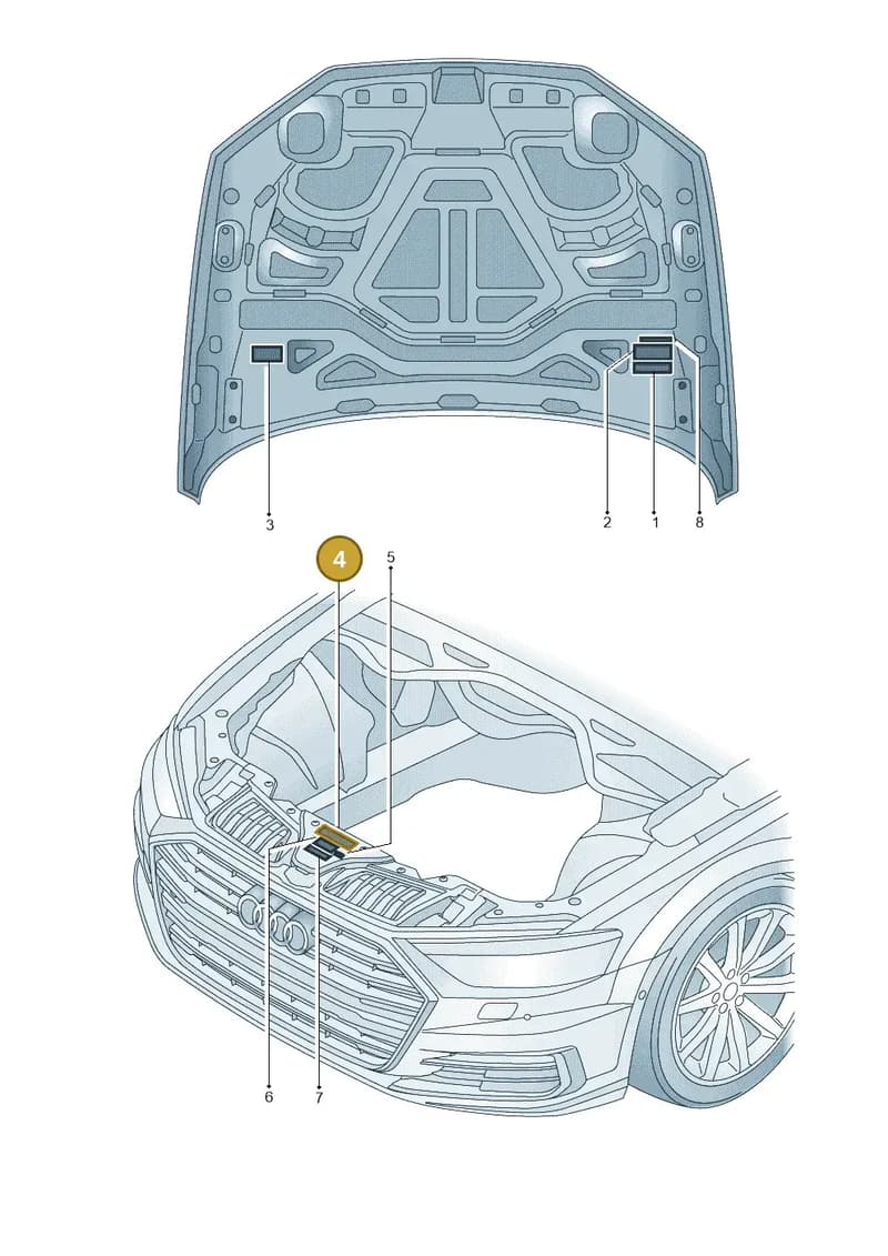 8W0010534 — Audi A8 (2017-2025) diagram 838010100, position 4