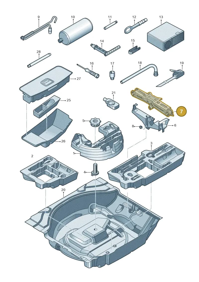 8W0011031A — Audi A8 (2017-2025) diagram 838011100, position 7