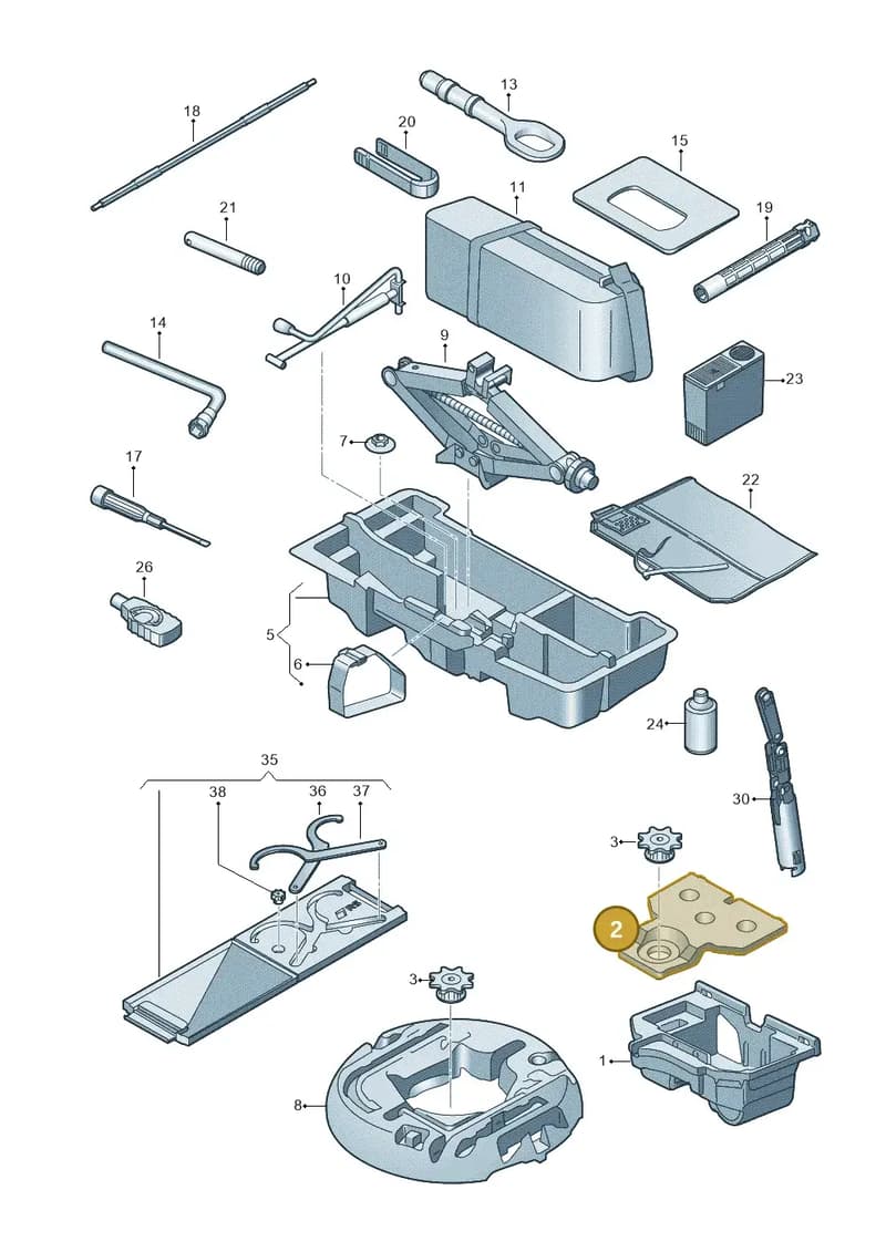 8W0012116B — Audi RS5 Sportback (2017-2025) diagram 847011100, position 2
