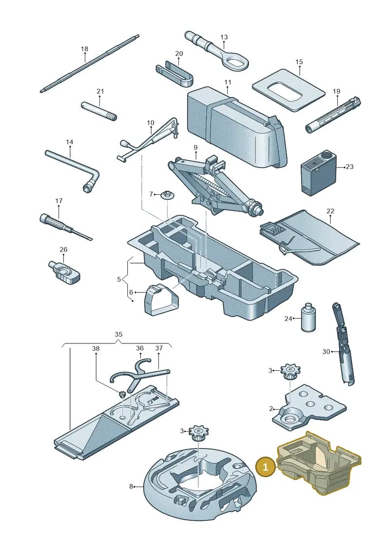 8W0012169K — Audi RS5 Sportback (2017-2025) diagram 847011100, position 1