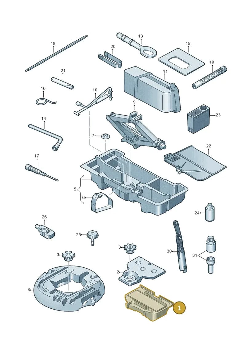 8W0012169K — Audi A5 Sportback (2016-2025) diagram 849011100, position 1