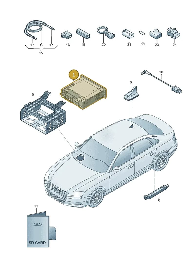 8W0035183B — Audi A4 (2015-2025) diagram 849035000, position 1
