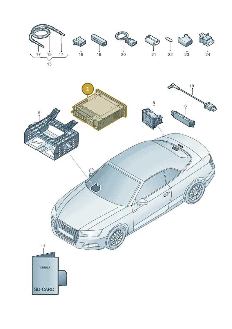 8W0035188E — Audi A5 Cabriolet (2016-2025) diagram 848035000, position 1